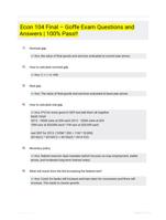 Econ 104 Final – Goffe Exam Questions and Answers | 100% Pass!!