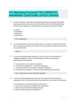 ATI Med Surg Proctored 100 CORRECTLY ANSWERED QUESTIONS LATEST UPDATE