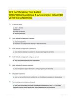 CPI Certification Test Latest 2023/2024(Questions & Answers)A+ GRADED||VERIFIED ANSWERS