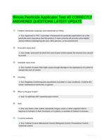 Illinois Pesticide Applicator Test 43 CORRECTLY ANSWERED QUESTIONS LATEST UPDATE