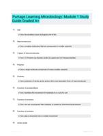 Portage Learning Microbiology: Module 1 Study Guide Graded A+