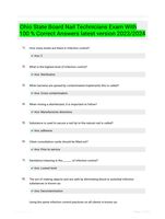 Ohio State Board Nail Technicians Exam With 100 % Correct Answers latest version 2023/2024