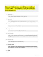 Edexcel IAL Business Unit 2 Key terms Exam QUESTIONS & ANSWERS 2024 ( A+ GRADED 100% VERIFIED)