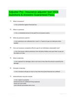 Adjuster Pro - Insurance adjuster test 2024 Questions & Answers Guaranteed Pass.