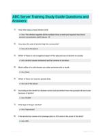 ABC Server Training Study Guide Questions and Answers-