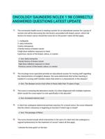 ONCOLOGY SAUNDERS NCLEX 1 98 CORRECTLY ANSWERED QUESTIONS LATEST UPDATE