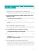 Neonatal Intensive Care Nurse Exam Questions And Answers 2023