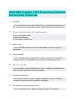 WGU MBA Program C213 Accounting Questions And Answers Graded A+