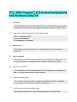 WGU MBA Program C213 Accounting Questions And Answers Graded A+