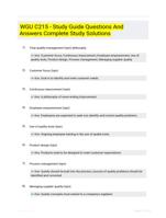 WGU C215 - Study Guide Questions And Answers Complete Study Solutions