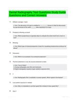 Dental Radiography Test Questions Study Guide Questions and Correct Answers