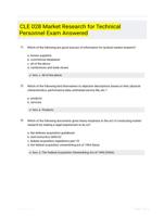 CLE 028 Market Research for Technical Personnel Exam  Answered 