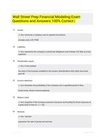 Wall Street Prep Financial Modeling Exam Questions and Answers 100% Correct | 