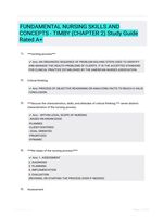 FUNDAMENTAL NURSING SKILLS AND CONCEPTS - TIMBY (CHAPTER 2) Study Guide Rated A+