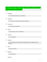 Eng S2 2023-2024 Exam Study Guide  Questions and Answers Graded A