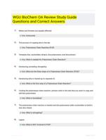 WGU BioChem OA Review Study Guide Questions and Correct Answers