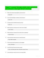 Class F License Georgia study exam  questions and answers (Georgia driver’s  license)