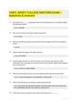 HDEV JERSEY COLLEGE MIDTERM EXAM – Questions & Answers