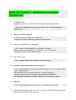 MHA 707 Exam D – Questions & Answers (Graded A+)