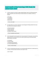 Adult Health II Pharmacology CMS Study Set Latest Exam 2023