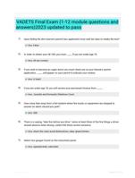 VADETS Final Exam (1-12 module questions and answers)2023 updated to pass