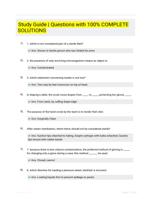 Study Guide | Questions  with 100% COMPLETE SOLUTIONS