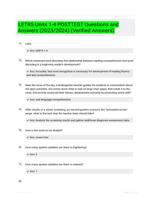 LETRS Units 1-4 POSTTEST Questions and Answers (2023/2024) (Verified Answers)