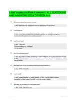 Lead Inspector/Risk Assessor | ALL QUESTIONS AND ANSWERS 2023 GRADED A+!!