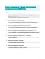 Klose Lymphedema Training Questions with complete solution 2023/2024