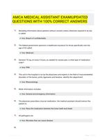 AMCA MEDICAL ASSISTANT EXAM|UPDATED QUESTIONS WITH 100% CORRECT ANSWERS