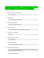 Galen NUR 242 Exam 4 - Cardiovascular STUDY WITH  CORRECT QUESTION AND ANSWER