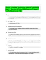 Illinois Pesticide Applicator General Standards Exam | Questions With 100% Correct Answers | Verified | Updated 2024