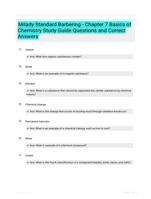 Milady Standard Barbering - Chapter 7 Basics of Chemistry Study Guide Questions and Correct Answers