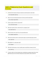 AMCA Phlebotomy Exam Questions and Answers