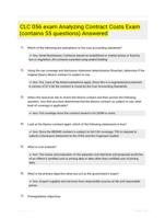 CLC 056 exam Analyzing Contract Costs Exam (contains 55 questions) Answered