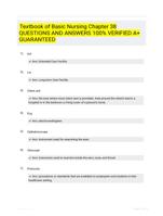 Textbook of Basic Nursing Chapter 38 QUESTIONS AND ANSWERS 100% VERIFIED A+ GUARANTEED