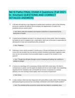 N618 Patho FINAL EXAM 4 Questions (Fall 2021-Dr. Kinchen) QUESTIONS AND CORRECT  DETAILED ANSWERS