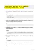 CPL's Course Test 4A & 4B (13 Repeated Questions) with correct Answers