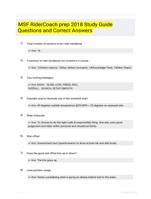 MSF RiderCoach prep 2018 Study Guide Questions and Correct Answers