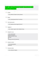 NUR 109 Final Study Guide Questions and Correct Answers