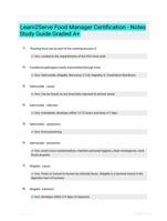 Learn2Serve Food Manager Certification - Notes Study Guide Graded A+