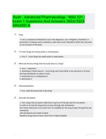 Rush - Advanced Pharmacology - NSG 531 - Exam 1 Questions And Answers 2024/2025 GRADED A