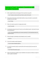 Insurance Exam Questions Questions with Complete Solutions