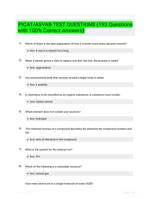 PICAT/ASVAB TEST QUESTIONS (193 Questions with 100% Correct Answers)