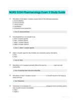 NURS 5334 Pharmacology Exam 3 Study Guide