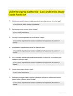 LCSW test prep California-- Law and Ethics Study Guide Rated A+