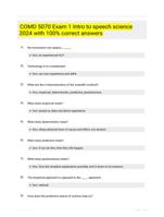 COMD 5070 Exam 1 Intro to speech science 2024 with 100% correct answers