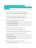 Navy Reserve Fundamentals Course (NAVRESFOR-NRF-3.0) Questions With Complete Solutions