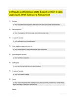 Colorado esthetician state board written Exam Questions With Answers All Correct