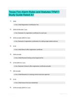 Texas Fire Alarm Rules and Statutes TFM11 Study Guide Rated A+